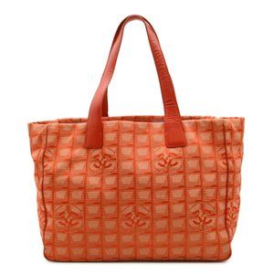 CHANEL New Travel Line Tote MM Bag Shoulder Nylon Red A15991